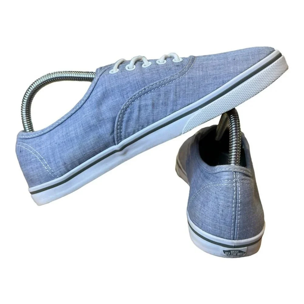 Vans Skate Unisex Women's‎ 9.5 Men's 8 Blue Canvas Lace up Shoes Sneakers